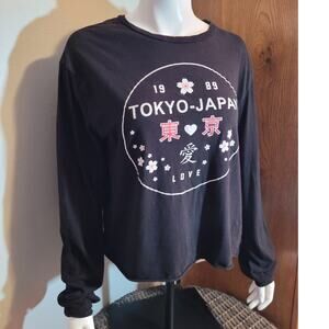 J & Sky Women's Tokyo Japan 1989 Graphic Tee Sz Large Novelty Travel Asia